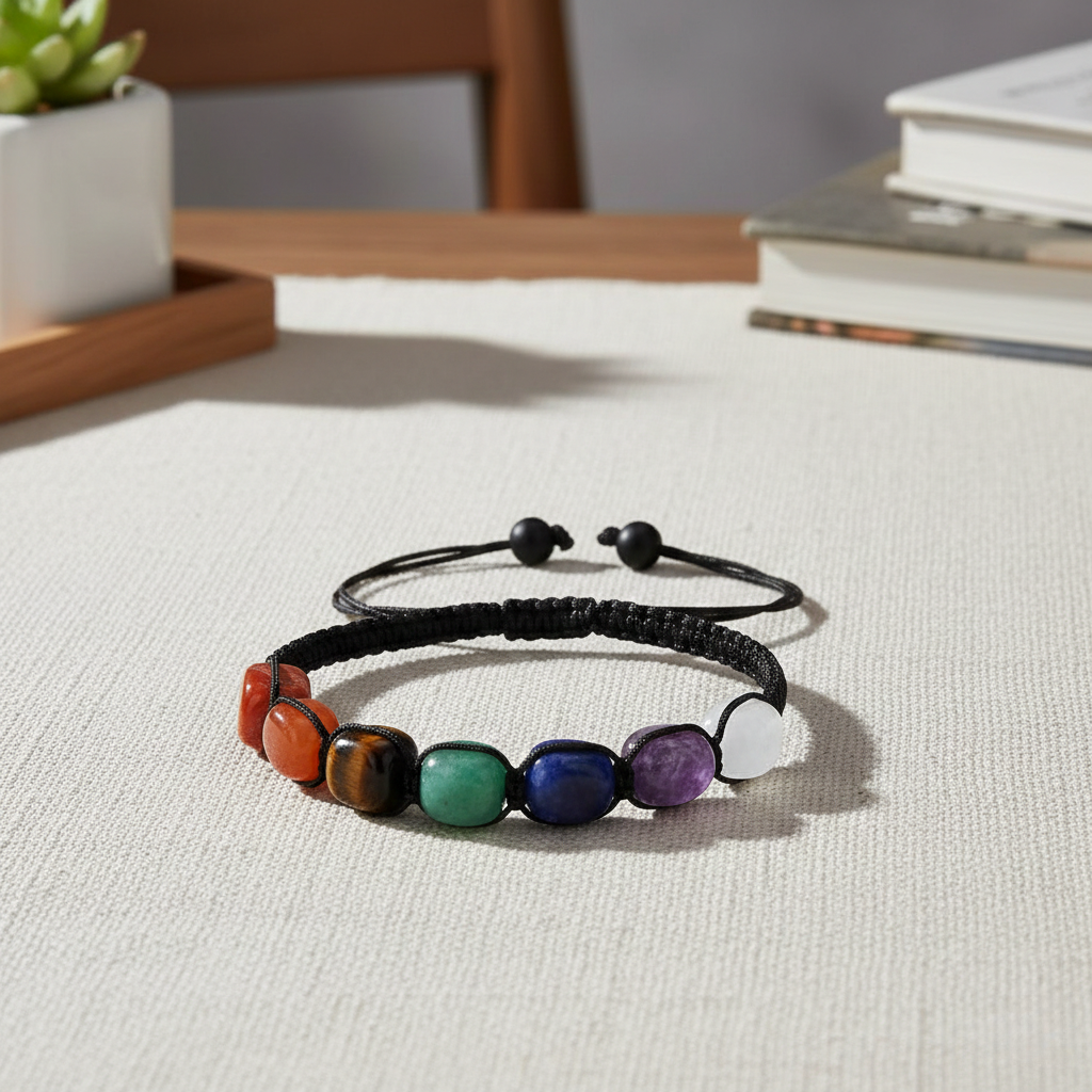 Calmi Chakra™ | Adjustable 7 Chakra Crystal Bracelet for Meditation & Mindful Balance