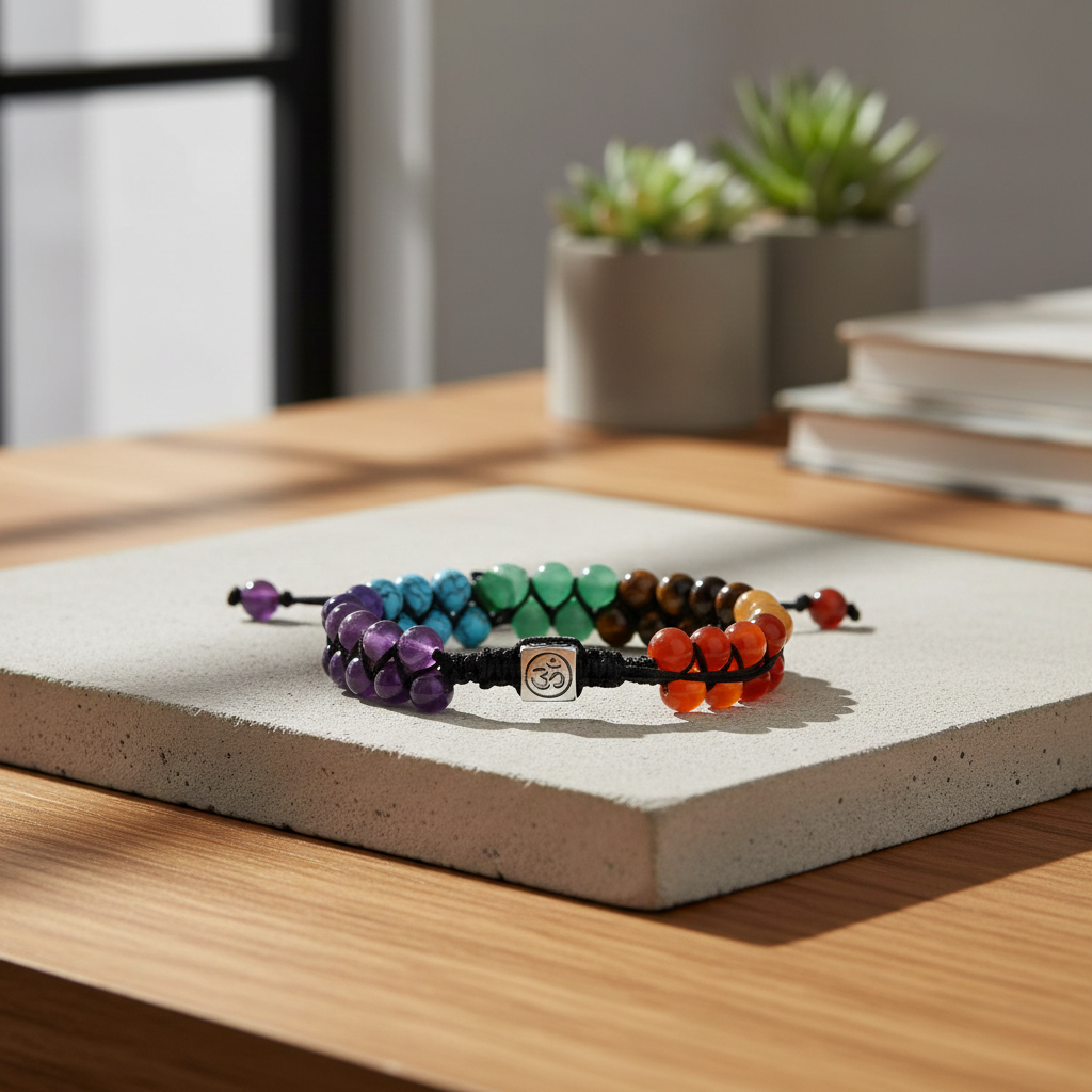 Calmi Chakra™ | Adjustable 7 Chakra Crystal Bracelet for Meditation & Mindful Balance