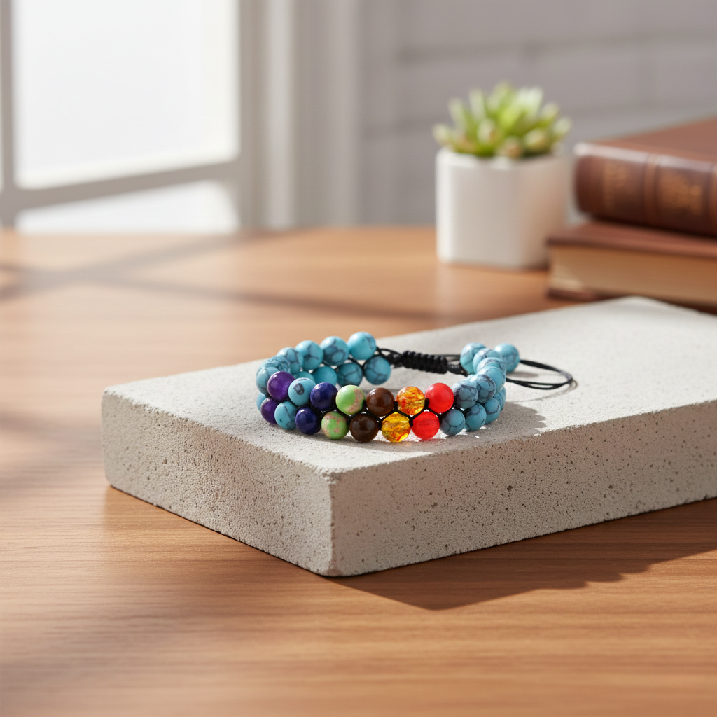 Calmi Chakra™ | Adjustable 7 Chakra Crystal Bracelet for Meditation & Mindful Balance